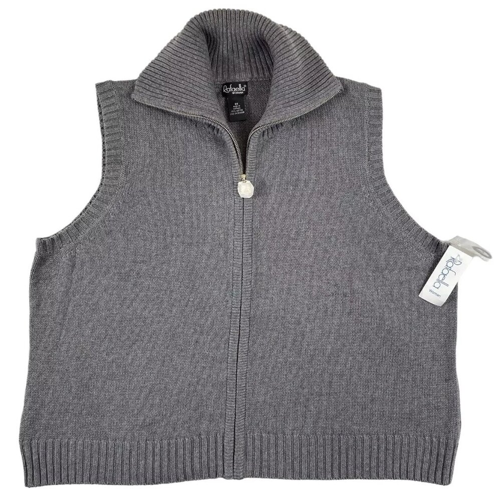 NWT 100% Cotton  Sweater Vest 3X Gray